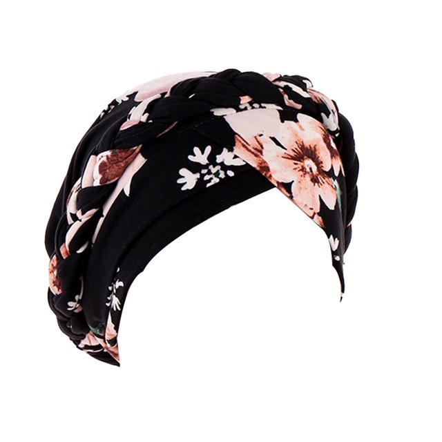 TURBAN MULTICOLOR EUROPEO PATRONO EUROPEO CAPA DE CABA DE CABEZA CHOTNET MUSIFT STYLE PELO AÑOS PARA MUJERES NEGRO + Rosa Inevent AP008794-08B