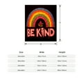 thumbnail image 3 of Vibrant Rainbow Flannel Blanket - Soft Cozy Design with ' BE KIND ' in Pink Perfect for Sofa Travel Bed and Chair, 3 of 5