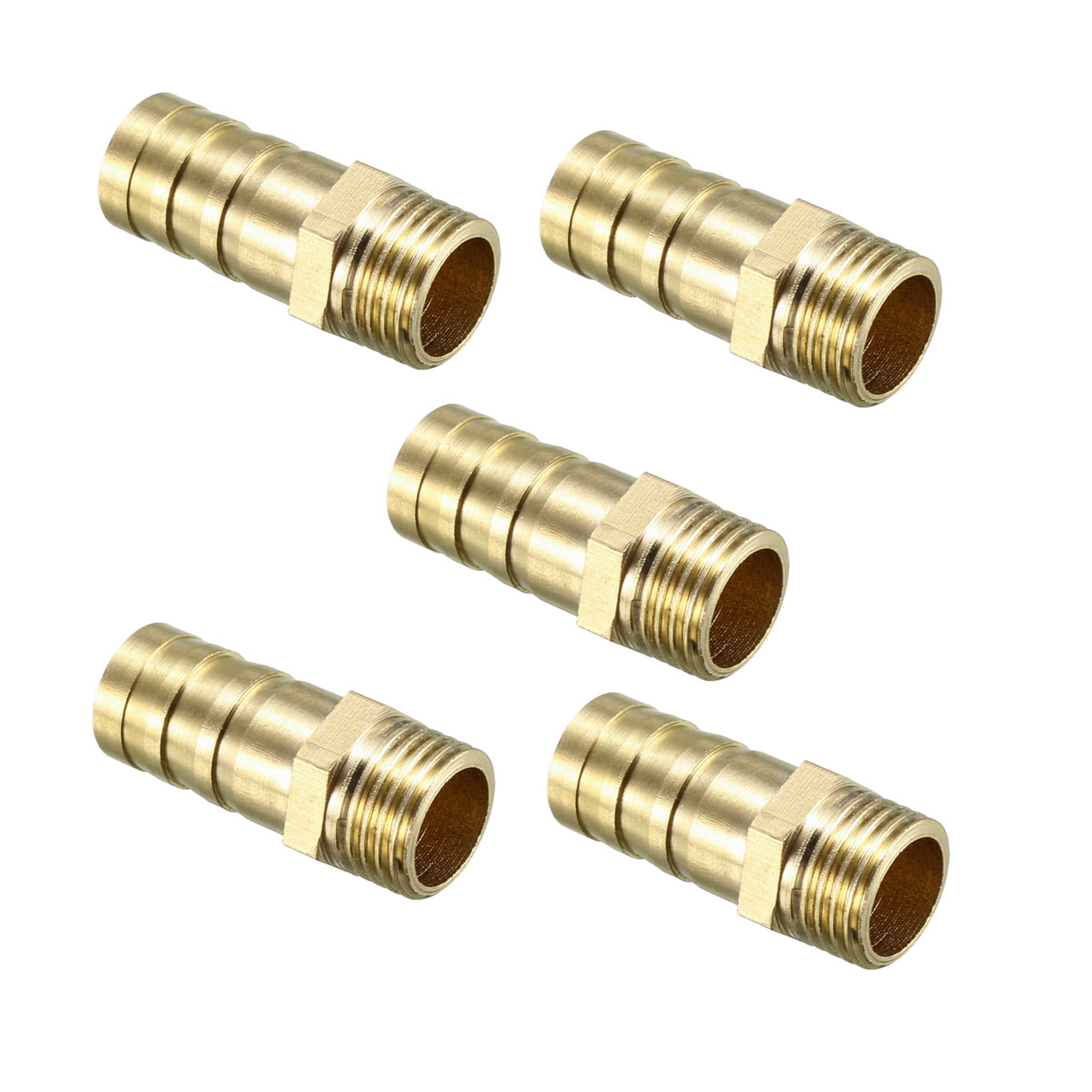 12mm 5pcs G3/8 Male Thread Barb Connector Brass Pipe Fitting Connector 