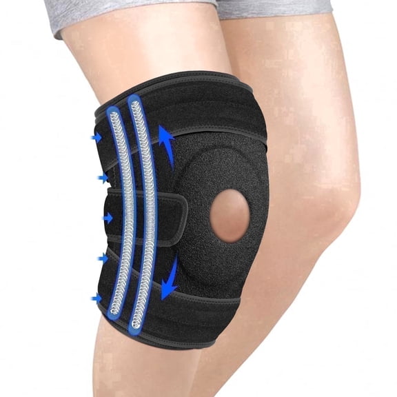 HLTHZONE Plus Size Knee Brace for Knee Pain Plus Size, Adjustable Knee Brace with Side Stabilizers, Fits 19"-29" Thighs, Knee Support for Meniscus Tear, Arthritis, for Women & Men