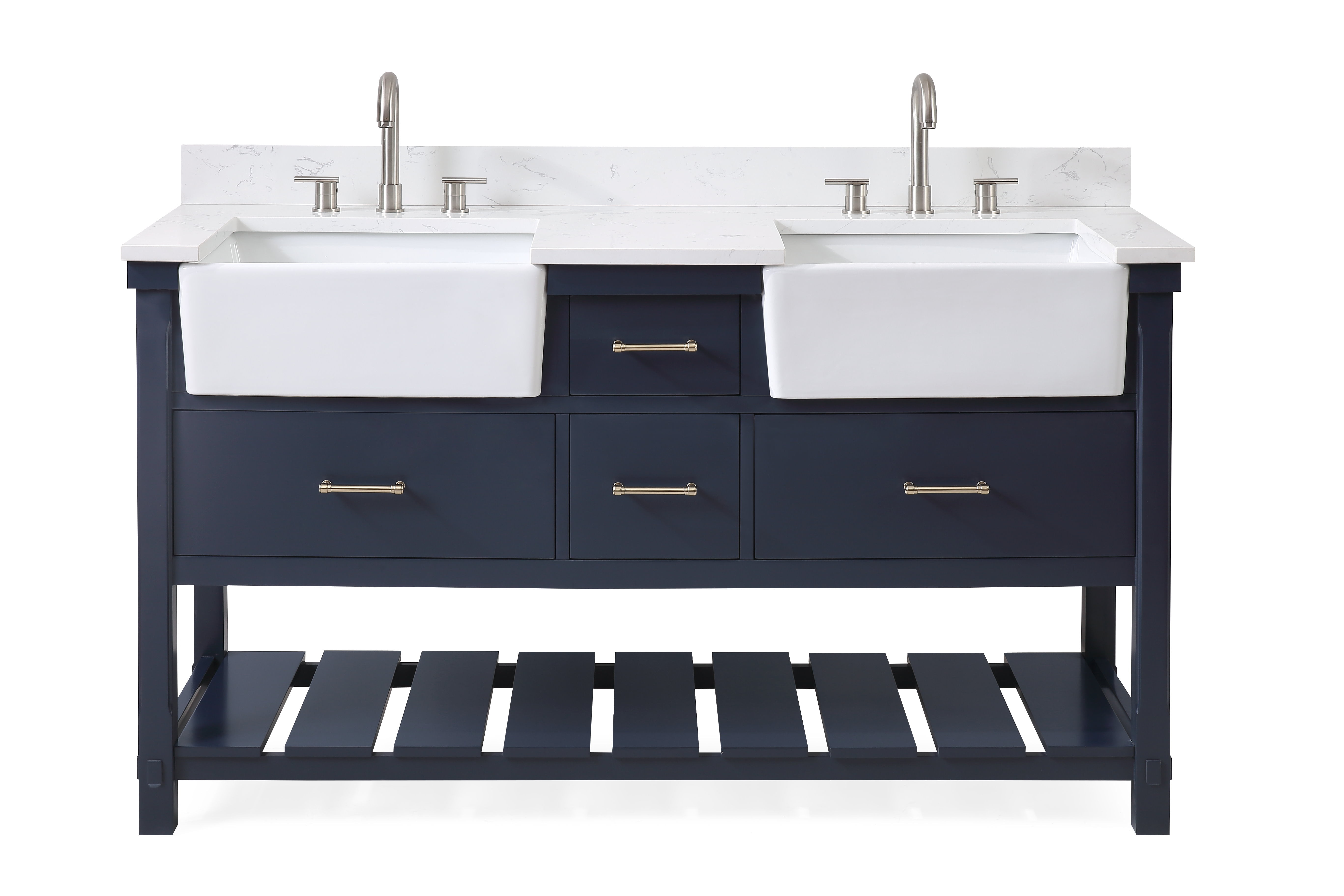 60-Inches Kendia Double Farmhouse Sink Bathroom Vanity - Walmart.com