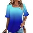 thumbnail image 2 of perfectbot Short Sleeve Blouses for Womens Summer Dressy Soft Square Neck Shirts Going Out Trendy ,S-XXL, 2 of 6