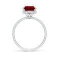 thumbnail image 2 of ANGARA Lab Grown 4 Ct Emerald-Cut Ruby Hidden Halo Classic Engagement Ring for Women in 14K White Gold (Size-10x8mm) | July Birthstone, Anniversary, Jewelry Gift for Women | Lab-Grown Ruby Ring, 2 of 8