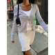 thumbnail image 5 of Solid Bow Ribbed T-shirt Women 2023 Spring Sexy V Neck Long Sleeve Tee Shirt Girl Simple Sweet Cute Casual Cotton Y2k Crop Tops, 5 of 5