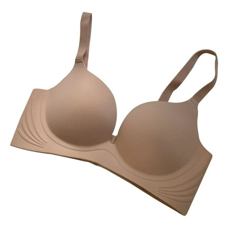 Ramiter Lingerie for Women Plus Size Shockproof Bras Running Woman Dry Quick Underwear Size Fitness Large with String L Khaki