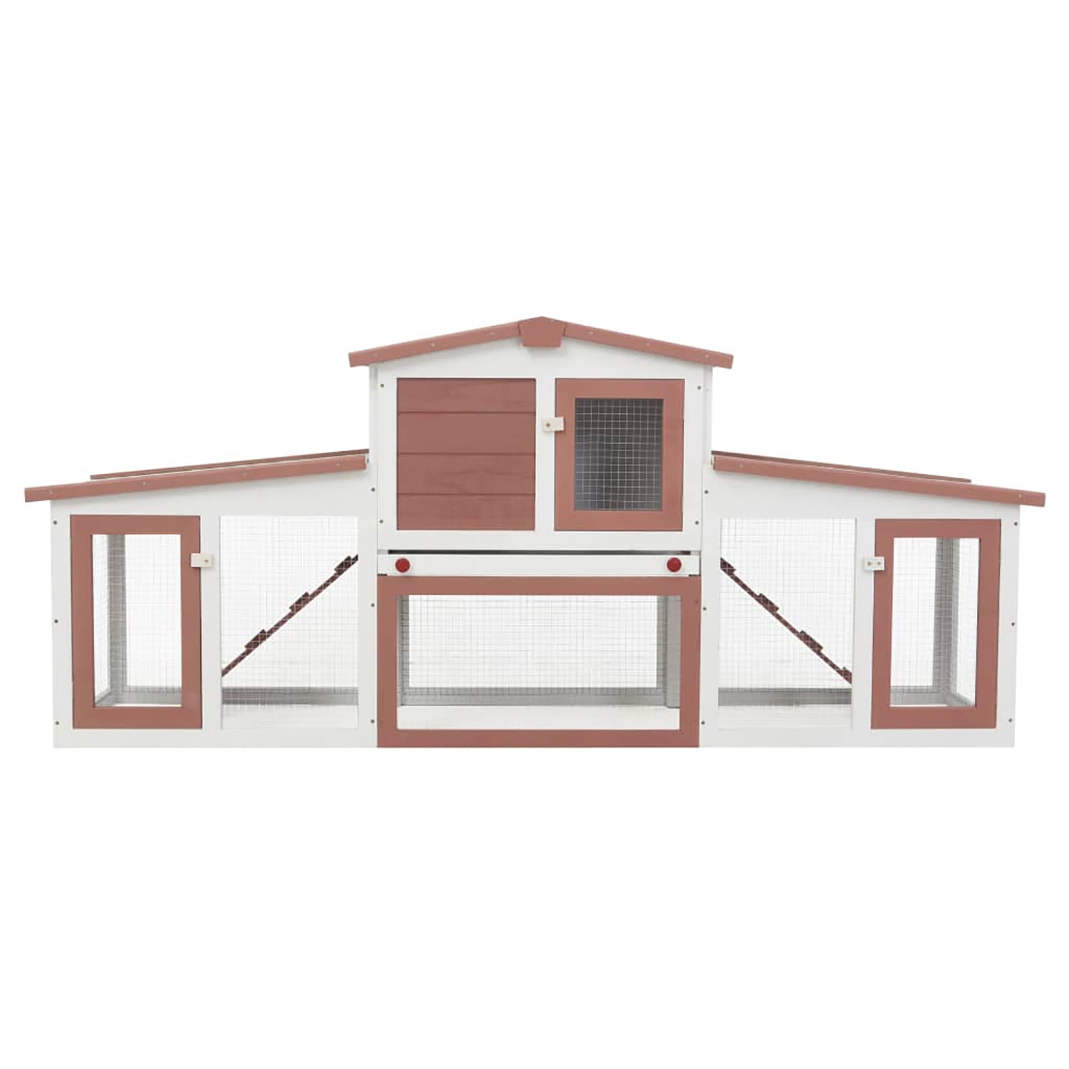 Pefilos 80.3" Outdoor Large Rabbit Hutch with Run Wood 2-Story Bunny Enclosure for 4-6 Rabbits Pet Cages for Small Animals, Brown Pefilos 80.3" Outdoor Large Rabbit Hutch with Run Wood 2-Story Bunny Enclosure for 4-6 Rabbits Pet Cages for Small Animals, Brown