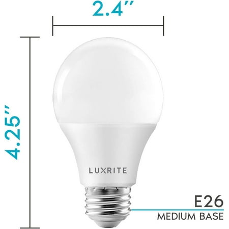 

CQQYH A19 LED Bulb 75W Equivalent 1100 Lumens 4000K Cool White Dimmable Standard LED Light Bulbs 11W Enclosed Fixture Rated Energy Star E26 Medium Base - Indoor and Outdoor (16 Pack