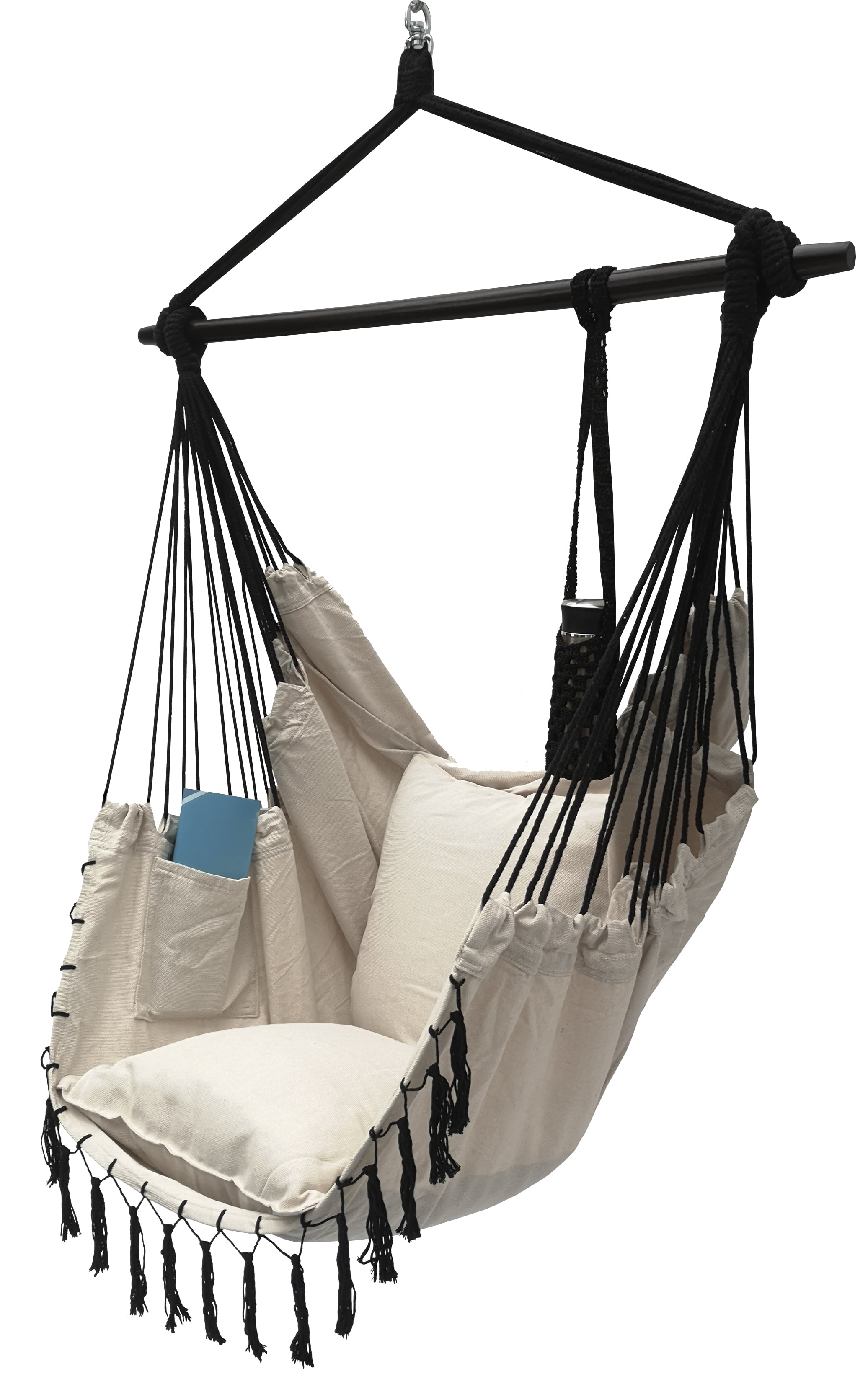 Project One Hanging Rope Hammock Chair, Hanging Rope Swing Seat with 2