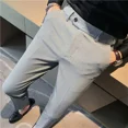 thumbnail image 3 of Pantalones negros para hombre, rectos, 9 cortes, corte ajustado, para negocios, ropa social, trajes para hombre, pantalones, oferta de diseñador, 3 of 5