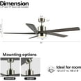 thumbnail image 4 of 54 Inch Modern Gray 5-Blade DC Ceiling Fan with LED Lights and Remote Control, 4 of 4