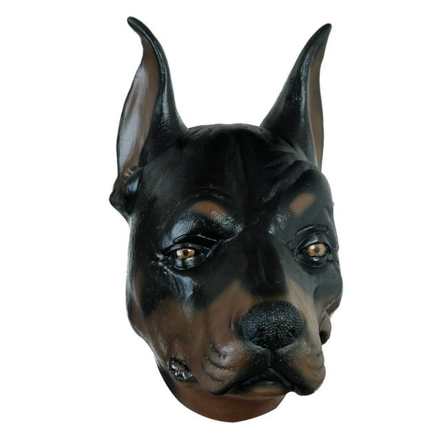 Doberman Dog Adult Latex Mask Cartoon Anime Animal Cosplay Costume Accessory