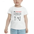 thumbnail image 2 of My Hot Aunt is Single & She can cook too! Cute Toddler T-Shirts for Boys Girls (White, 5/6T), 2 of 5