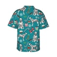 thumbnail image 3 of Dalmatian Dogs Christmas Hawaiian Shirts For Men, Summer Short-Sleeve Relaxed-Fit Button-Down Shirts Medium, 3 of 9