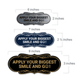 thumbnail image 2 of Designer Apply Your Biggest Smile and Go! Sign (Black Gold) - Large, 2 of 4