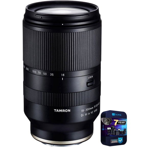 Tamron AFB061S700 18-300mm F3.5-6.3 Di III-A VC VXD Lens for Sony E-Mount APS-C Mirrorless B061 Bundle with 7 YR CPS Enhanced Protection Pack