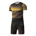 thumbnail image 2 of Vedolay Mens Short Sets Men's 2 Piece Linen Sets Button Down Shirt and Casual Beach Shorts Summer Outfits,Black S, 2 of 3