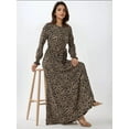 thumbnail image 2 of Printed Crew Neck Maxi Dress with Belt, 2 of 7