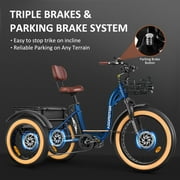 Addmotor Electric Trike for Adults, 1000W Mid-Drive Electric Trike, 160NM Torque, 85Miles, 48V 20Ah Etrike, GRANDTAN TURBO Electric Tricycle, 450LBS, 3 Wheel Electric Bike, Parking Brake, Differential