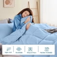 thumbnail image 3 of 1200 TC 100% Egyptian Cotton Duvet set Zipper Closur Ultra Soft Durable and Fade Resistant Color Light Blue Solid size Full, 3 of 7