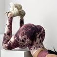 thumbnail image 2 of A1871 Tie-Dye Seamless Knitted Peach Hip Yoga Pants, 2 of 2