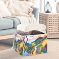thumbnail image 3 of Yayeee Collapsible Cube Storage Bin with Lid Fabric Closet Decorative Basket with Handles, Art Path, 3 of 7