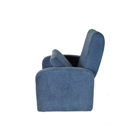 Kids Blue Comfy Upholstered Recliner Chair with Storage