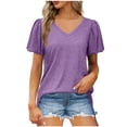 thumbnail image 1 of Birdeem Mode Femmes Été T-Shirt Décontracté à Manches Courtes Col en V, 1 of 6