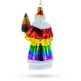 thumbnail image 3 of Pride-Inspired Rainbow Santa Glass Christmas Ornament, 3 of 5