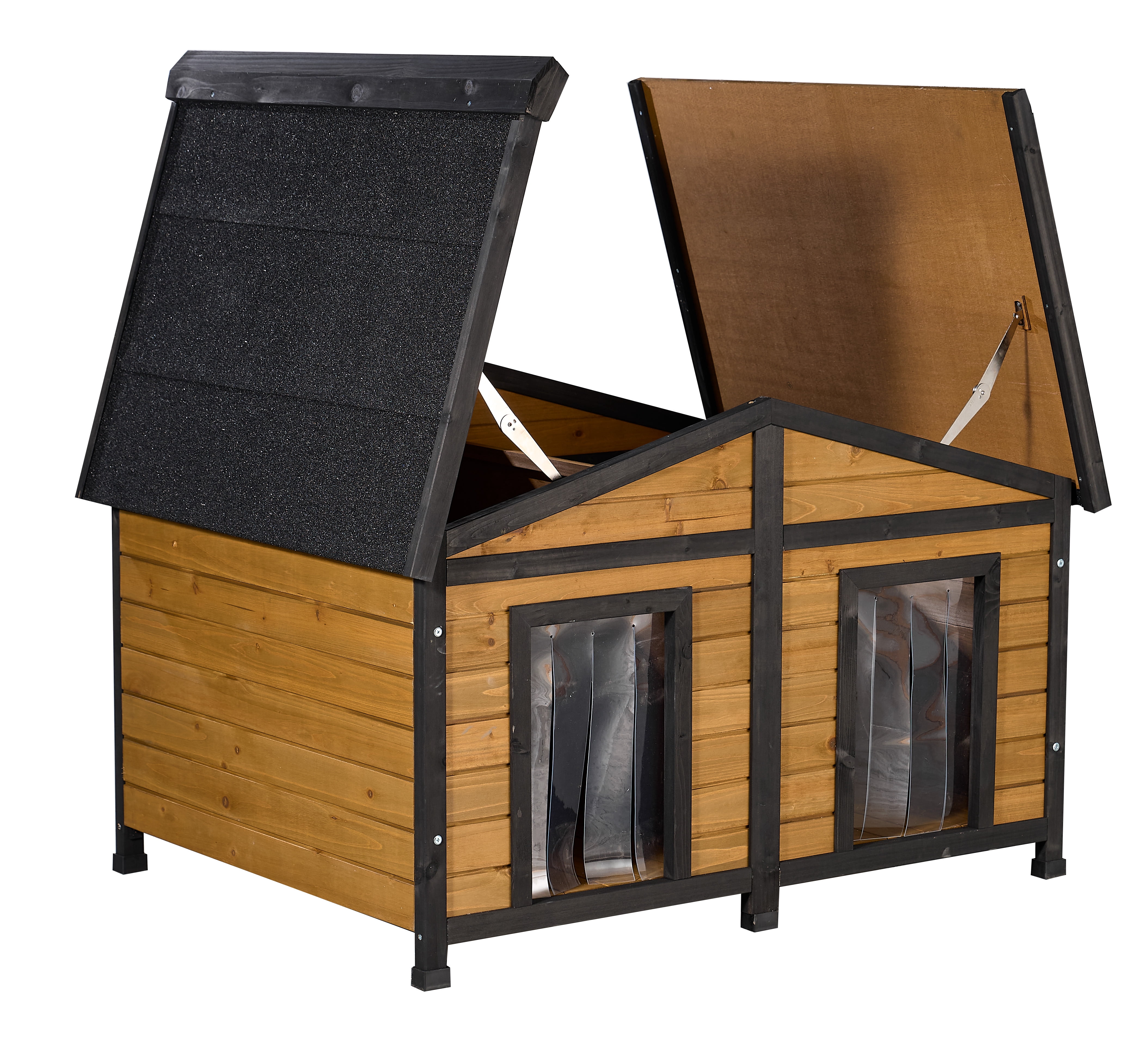 47.24"L x 35.43"W x 29.53"H Double Door Dog House, for Outdoor/Indoor Use, Easy to Clean and Durable