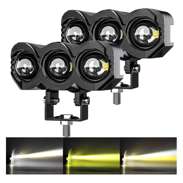 Par Faros Auxiliares Lupa Led Focos Luz 240w Para Coche Moto