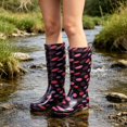 thumbnail image 5 of Leeye 36 Size Purple Casual Rain Boots Tall Non Ready Slippery Everyday Wet Weather for Outdoor Water, 5 of 7