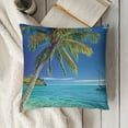 thumbnail image 3 of YINGXI Throw Pillow , of a with The Palm Trees and Clear Sea Beach Theme Print, Decorative Pillow Case, 24x24in, 3 of 5