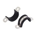 thumbnail image 2 of 22mm Dia EPDM Rubber Lined U Shaped Pipe Tube Wire Clamps Clips 3pcs, 2 of 3