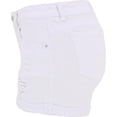 thumbnail image 3 of Women Mid Rise Ripped Stretchy Jeans Shorts Frayed Raw Hem Casual Denim Shorts, 3 of 7