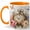 Orange, variant on Vintage Pocket Watch Coffee Mug, Watercolor Antique Clock with Flowers and Butterflies, 11 oz Ceramic Cup