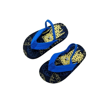 

Ymiytan Child Sandals Cartoon Thong Beach Flip Flops Outdoor Comfortable Breathable Slip On Flat Sandal Tiger-Dark Blue 6C