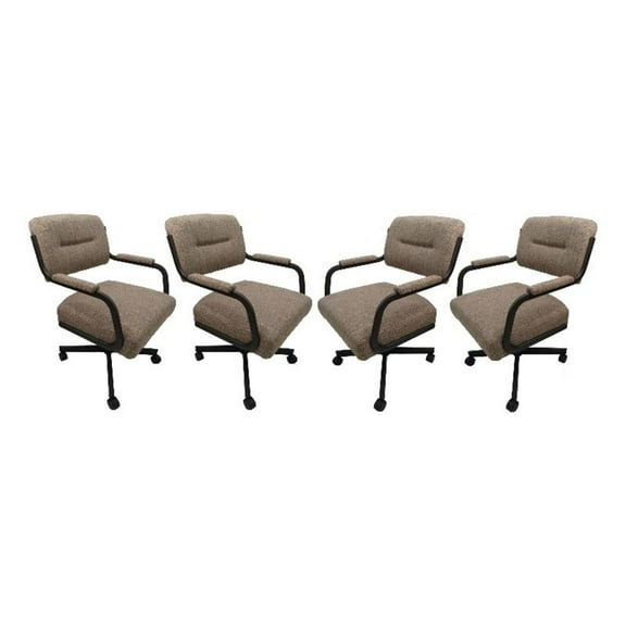 4 - Swivel Metal Caster Dining Chairs - M-110 Style