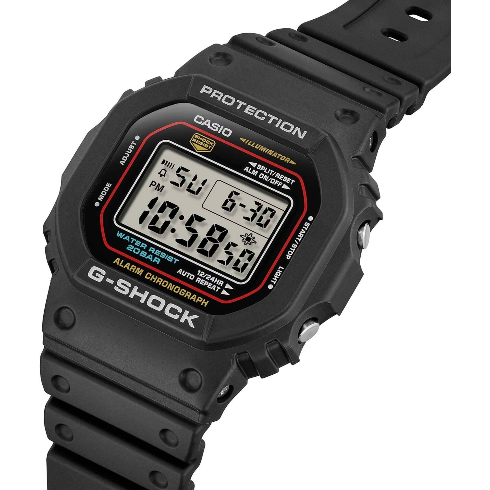 Casio DW5600RL-1 Men's G-Shock Black Resin Strap Digital Watch