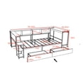 thumbnail image 3 of Noble House Heliox Full Reversible Corner Bed Frame with Bookcase and Drawers, LED Light, Charging Station, Black, 3 of 8