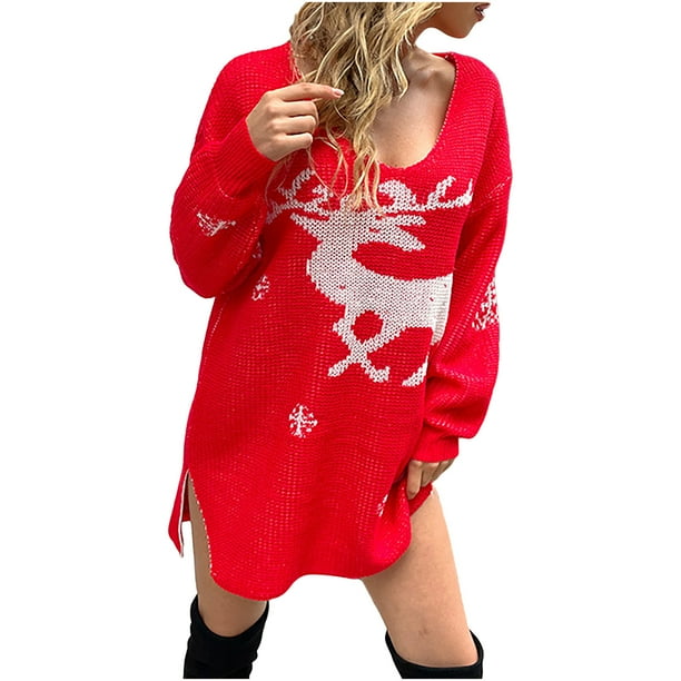 Pull de noel femme col v store