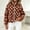 Brown, variant on Fleece Jacket Women Zip Front Polka Dot Turn-Down Collar Pocket Coat, Sizes S-L