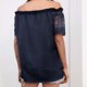 thumbnail image 5 of Blusa cómoda de manga corta con un hombro y costuras de encaje sólido para mujer Fridja  bn1845, 5 of 8