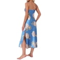 thumbnail image 3 of INSPIRE CHIC Women's Floral Satin Nightgowns Camisole Sleepwear Spaghetti Straps Nightshirt Silky Long Pajama Dress S Blue, 3 of 6