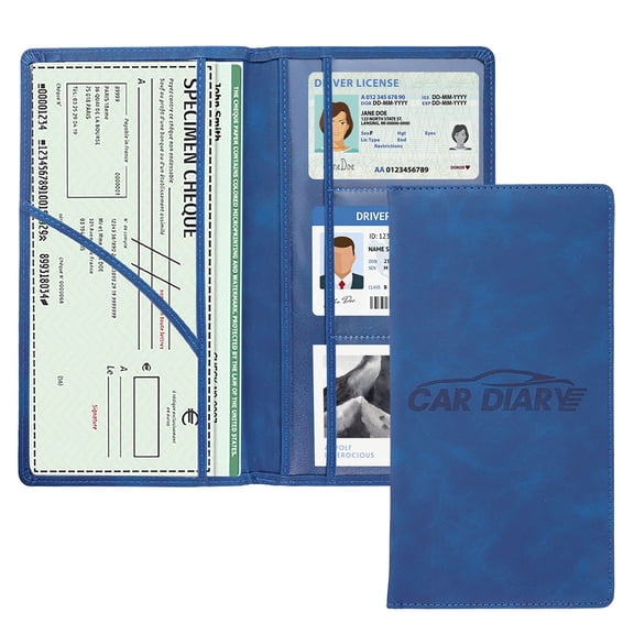 Car Document Holder, Driver License Wallet, Waterproof Scratch-proof Vehicle Registration Organizer for Glove Box Organization, Multi-Function Card Holder for Men and Women