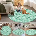 thumbnail image 6 of Pastoral Green Flower Round Living Room Rugs 3.3 ft, Watercolor Flower Farm Plant Abstract Washable Area Rug with Non-Slip Sturdy Edge Binding Round Front Door Mat Floor Carpet for Entryway, 6 of 9