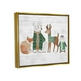 thumbnail image 3 of Stupell Industries Winter Wildlife Animals Snowflakes Graphic Art Metallic Gold Floating Framed Canvas Print Wall Art, Design by The Saturday Evening Post, 3 of 9