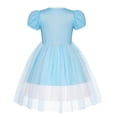 thumbnail image 3 of Guvpev G'irl's Princess Dress Tulle Skirt & Ruffle Sleeve Halloween Cosplay Costume Party Fancy Dress up 3-12 Years, 3 of 16