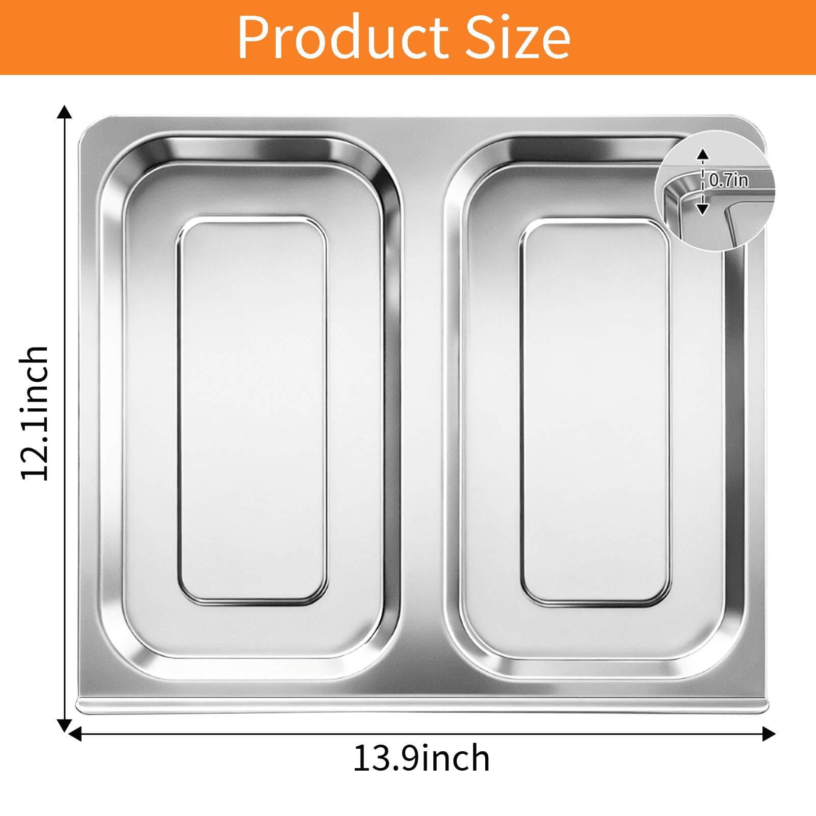 GCQ Air Fryer Drip Tray for EmerilLagasse Dual Zone 360 Air Fryer Oven 25 QT Extra Large, 13.9''×12.1'' Replacement Drip Pan Crumb Tray Accessories