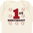 thumbnail image 4 of Inktastic First Birthday Baseball Boys Long Sleeve Baby Bodysuit, 4 of 5
