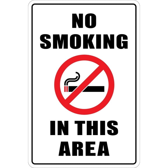 Warning No Smoking in This Area 8" x 12" Metal Novelty Sign Aluminum NS 226